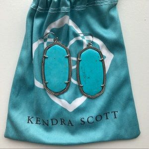 Kendra Scott silver Danielle earrings in turquoise